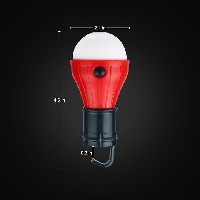 LED Camping Tent Lantern, Portable Outdoor Waterproof Emergency Light Bulb, Battery Powered with Clip Hook, Super Bright, for Hiking, Party，Camping, Fishing, Power Failure (=4 Packs, Multi-Color)