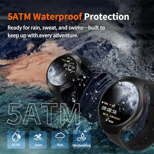 GPS Smart Watch for Men With AI (Answer/Make Call), 1.43" Micro-Spherical AMOLED Smartwatch for Android and iPhone, 150+ S...