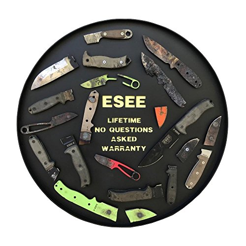 ESEE Authentic Candiru Tactical Survival Knife - Molded Sheath Belt Clip Plate (OD Blade, Black Molded Sheath)