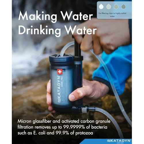 Katadyn Hiker Pro Hand Pump Water Filter for Backpacking, Camping, Emergency Survival