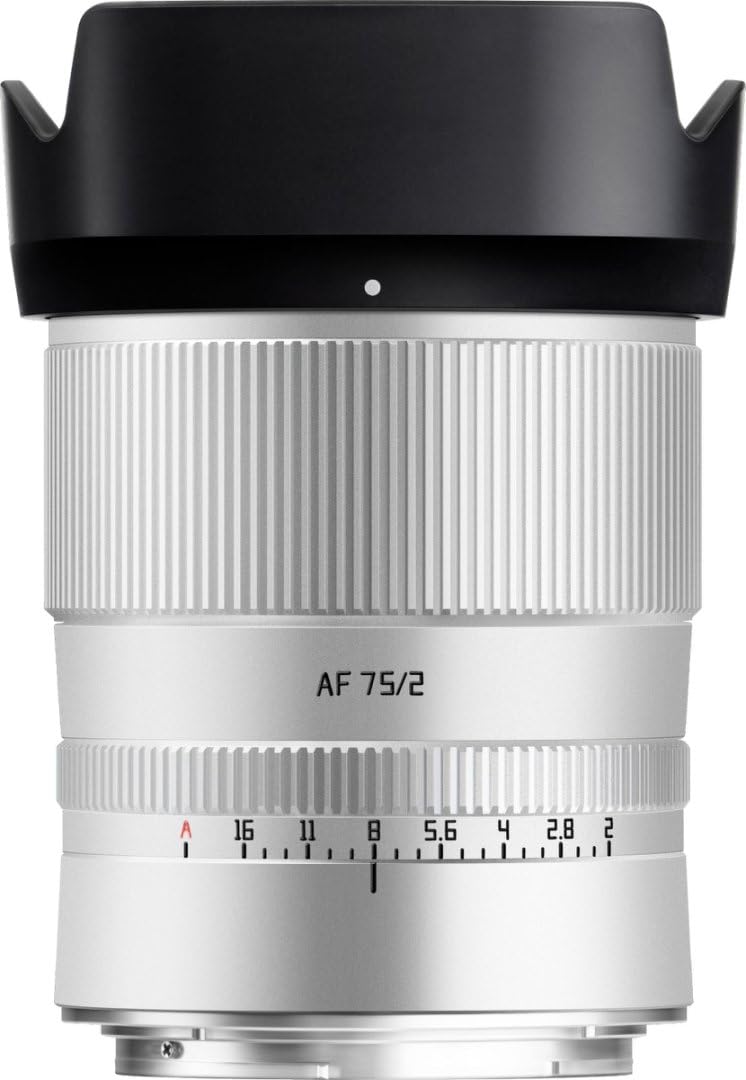 TTArtisan AF 75mm F2 Auto Focus Lens Full Frame Compatible with Sony E-Mount Mirrorless Cameras A7 A7II A7III A7R A7RII A7RIII A7RIV A7S A7SII A7SIII A9 A6400 A6000 A6600 (Z Mount)