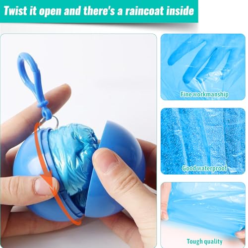 1PCS Portable Emergency Raincoat Ball,Windproof and Rainproof for Travel, Festivals,Theme Parks,Camping and Outdoor Use