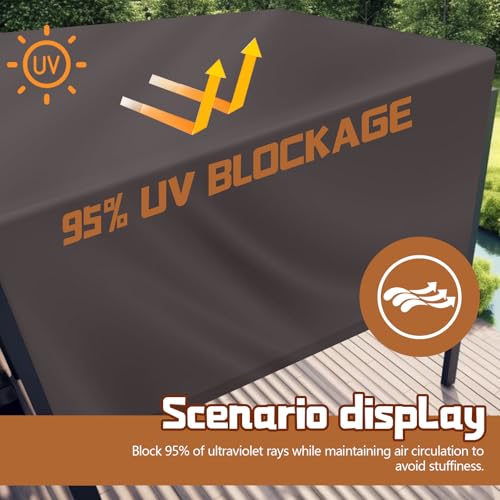 Wowangce Universal Pergola Replacement Canopy Outdoor Canopy Shade Cover Waterproof Shade Top Cover for Outdoor Patio Porc...