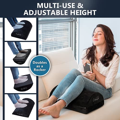 ComfiLife Foot Rest for Under Desk at Work – Adjustable Height Memory Foam Foot Stool for Under Desk, Office Chair & Gamin...