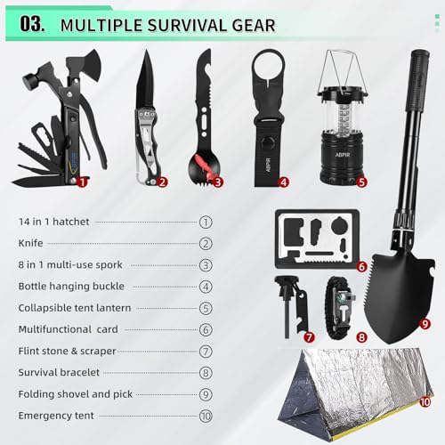 171PCS Survival First Aid Kit with Survival Gear, First Aid Supplies, Emergency Tent, and MOLLE Nylon Bag, Ideal for Car, ...