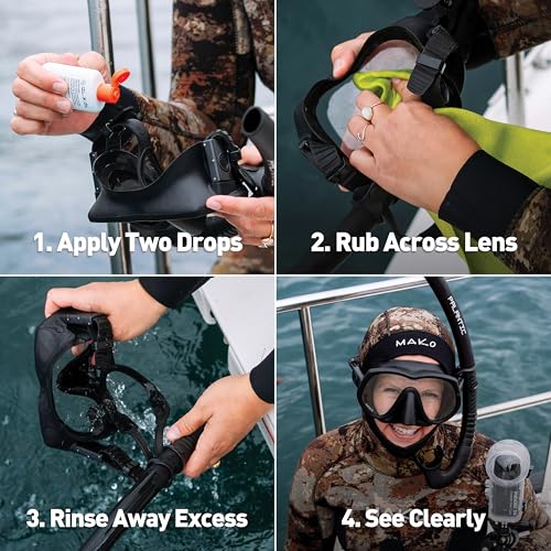 Gear AID Sea Drops Cleaner and Anti-Fog for Dive and Snorkel Masks, Clears Up Dirty, Foggy Lenses, 1.25 fl oz