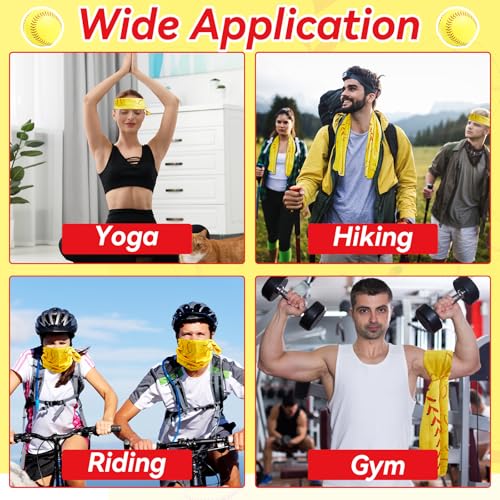 30Pcs Softball Cooling Towels for Neck and Face 40 x 12 Inch Softball Sports Team Gifts Workout Ice Towel for Gym Sweat Mi...