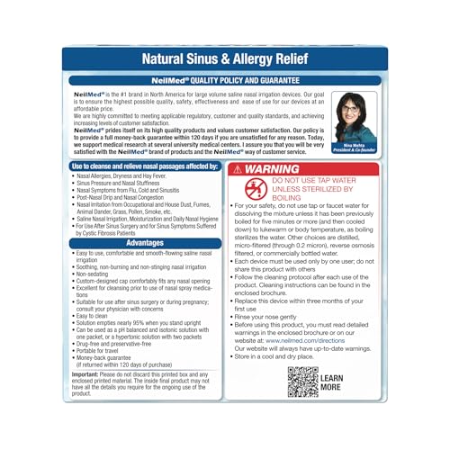 NeilMed Sinus Rinse - A Complete Sinus Nasal Rinse Kit, 50 count (Pack of 1) Count may vary