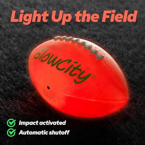GlowCity Glow in The Dark Football - Size 3/6 Light Up Ball Gifts for Kids, Teens & Adults - Bright Football for Night Out...