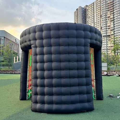 Vinfgoes 10ft Diameter Round Inflatable LED 360 Photo Booth Enclosure with Led Light, Air Blower Photo Booth Backdrop for ...