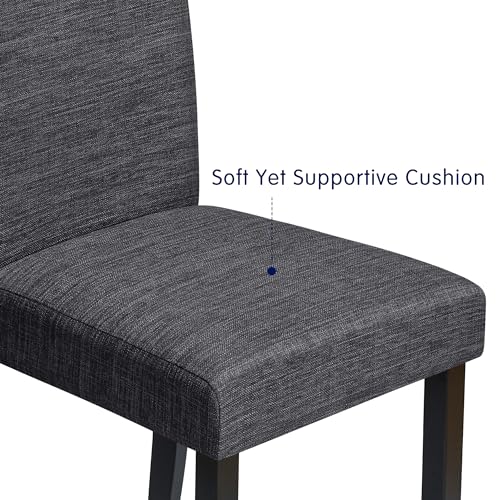 HOMYZOO Fabric Dining Chairs,Modern Parsons Chairs with Solid Legs, Stain-Resistant Performance Fabric Upholstered High Ba...