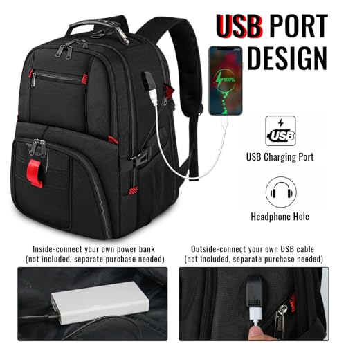 YOREPEK Large Backpack for Men, Extra Large Laptop Backpacks for Men Women, Water Resistant Travel Backpack Airline Approv...
