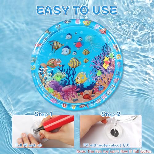 BIXMK 2025 New Thickened Water Sensor Play Mat, Pet Water Sensory Mat, Water Sensory Playmat with Fish, Interactive Sensor...
