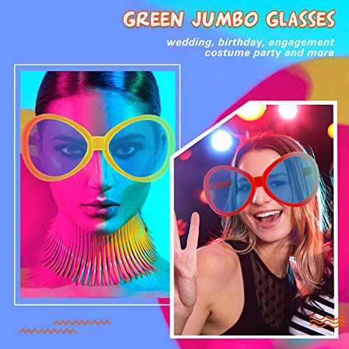 Flutesan 2 Pcs Giant Sunglasses Jumbo Clown Glasses Funny for Adults Photo Props for Halloween Party