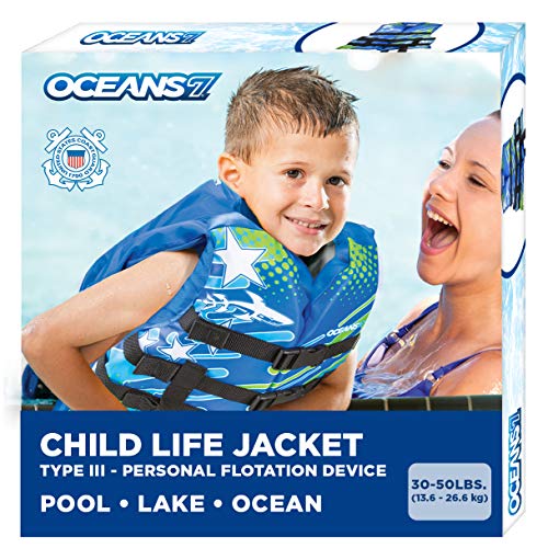 Oceans 7 US Coast Guard Approved Life Jacket for Infant, Kids, Youth, – Type II & III Vest, Personal Flotation Device