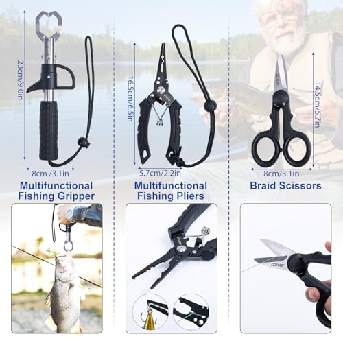 Goture Fishing Rod and Reel Combos,1.8M-2.7M Telescopic Fishing Pole Spinning Reel Lures Set with Carrier Bag,Telescopic R...