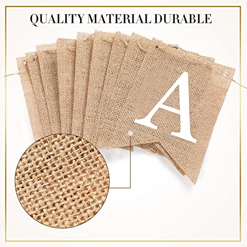 Breling 2 Pieces Burlap Happy Birthday Banner Flags Decor and 2 Pieces Mini LED Fairy Lights Battery Rustic Banner Garland...