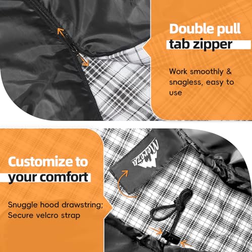 MEREZA Flannel Sleeping Bag for Adults XL, Large Wide Sleeping Bags for Camping Mens Warm Cotton Sleeping Bag 4 Season War...