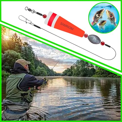 SIWRIOM Popping Corks Floats for Saltwater Fishing Bobber, 4PCS Weighted Bobbers Inshore Fishing Popping Cork Float Rig Ra...