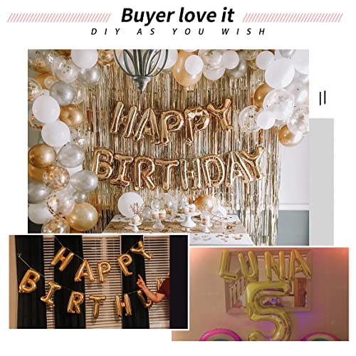 [52 PCS] 16" Foil Gold Letter Balloons 2 Sets of A-Z, Mylar Aluminum Hanging Alphabet for Graduation New Year eve Birthday...