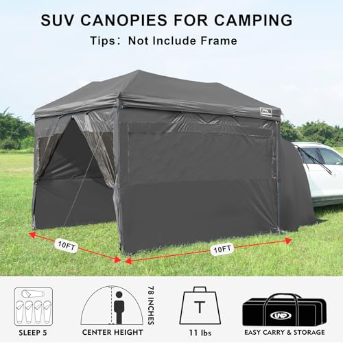 KAMPKEEPER 5pcs Sidewalls for 10X10 Commercial Instant Canopy Tent, Converts Canopy into Tent for Camping with Removable S...