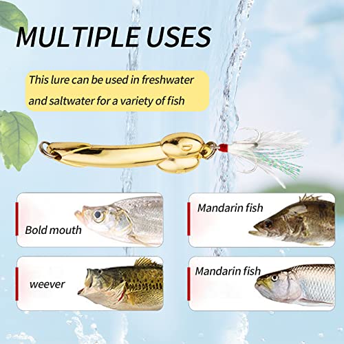 4Pack Funny Fishing Lures for Men Saltwater Fishing Lures Set Metal Jigging Spoons for Bass Fishing Crank Baits Topwater L...
