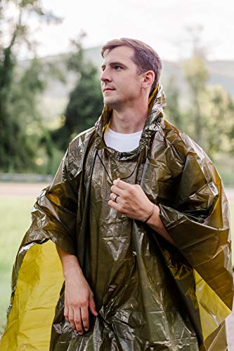 2 Pack Survival Lightweight Rain Gear Poncho Emergency Survival Cover Shelter Norwegian Military Style