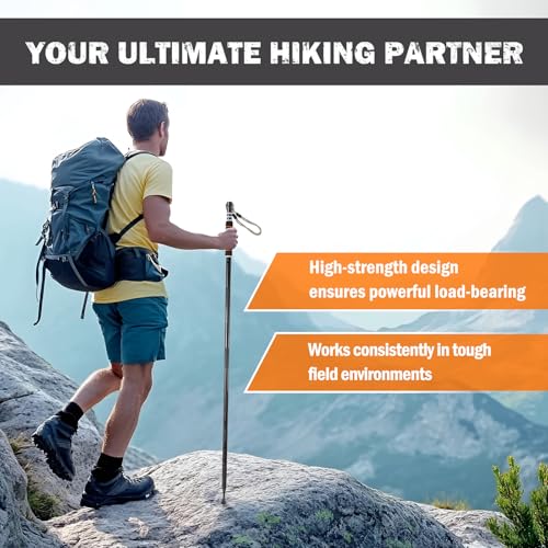 LIANGBAI Tactical Walking Stick, Survival Hiking Stick Walking Staff, Lightweight Tactical Cane Gear, Aluminum Trekking Po...