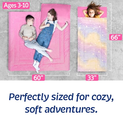 Kids Sleeping Bag for Boys & Girls - Glow in The Dark for Ages 3+, Large With Pillow Pocket, Extra Soft Toddler Blanket (6...