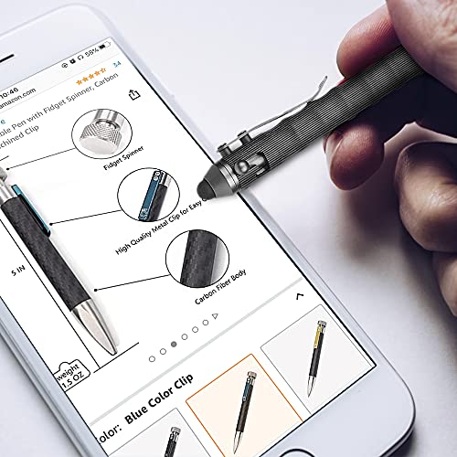 Cool Hand 4.5'' EDC Ballpoint Ink Refillable Bolt Action Tactical Pens Stylus for Touch Screen, Ergonomic Grip, Hold in Te...