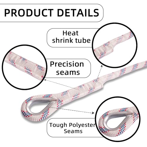 DELLNA 8mm Static Climbing Rope - Heavy Duty Climbing Rope for Rock Climbing, Tree Climbing Gear, Arborist Rope, and Campi...