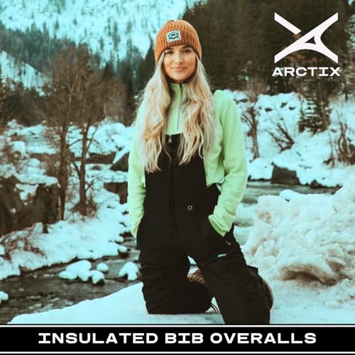 Arctix Women's Essential Insulated Ski Bibs, Water Resistant Snow Pants for Skiing & Snowboarding