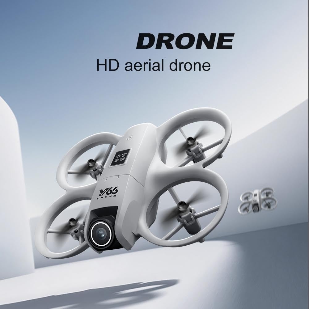 Mini Drone With 1080P Dual Cameras, RC Aircraft Helicopter, Electrically Adjustable 180 Degrees, LED Lights, Propeller Safety Protection, Intelligent Obstacle Avoidance, Headless Mode, One Click Takeoff, 360 Degree Rolling, Hovering, Remote Control Plane