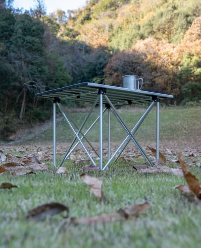 iClimb 1 Folding Table and 1 Low Folding Chair Bundle, Ultralight Compact for Adults Outdoor Backpacking Camping Hiking Co...