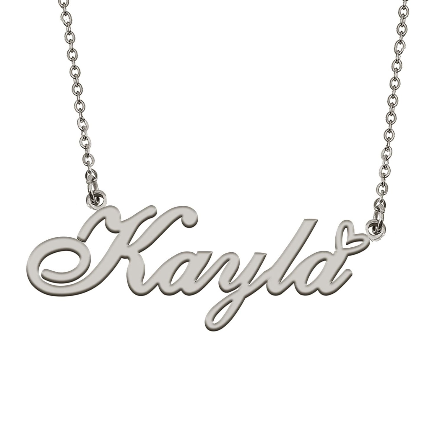 HUAN XUN Kayla Name Necklace Stainless Steel for Women Custom Name Necklaces Letter Charms Gifts for Best Friend Birthday