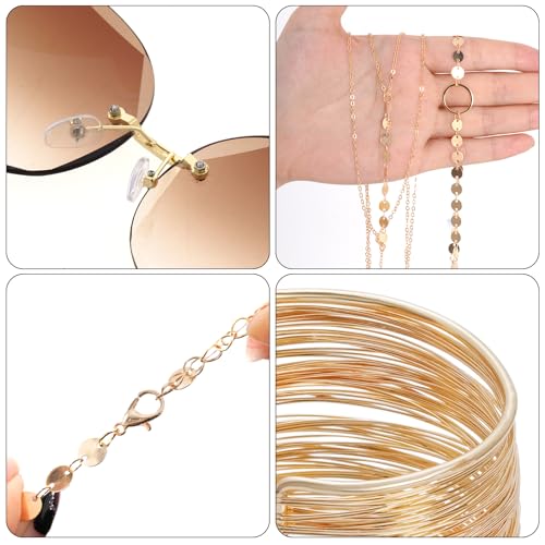 HOVEOX 4 Pieces 70s Disco Accessories Disco Costume Accessory for Women with Sunglasses Earrings Bracelets Necklace