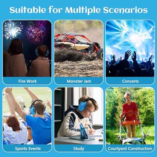 2 Pack Noise Canceling Headphones for Kids, Kids Ear Protection Earmuffs for Autism, Toddler, Children, Noise Cancelling Sound Proof Earmuffs/Headphones for Concerts, Air Shows, Fireworks