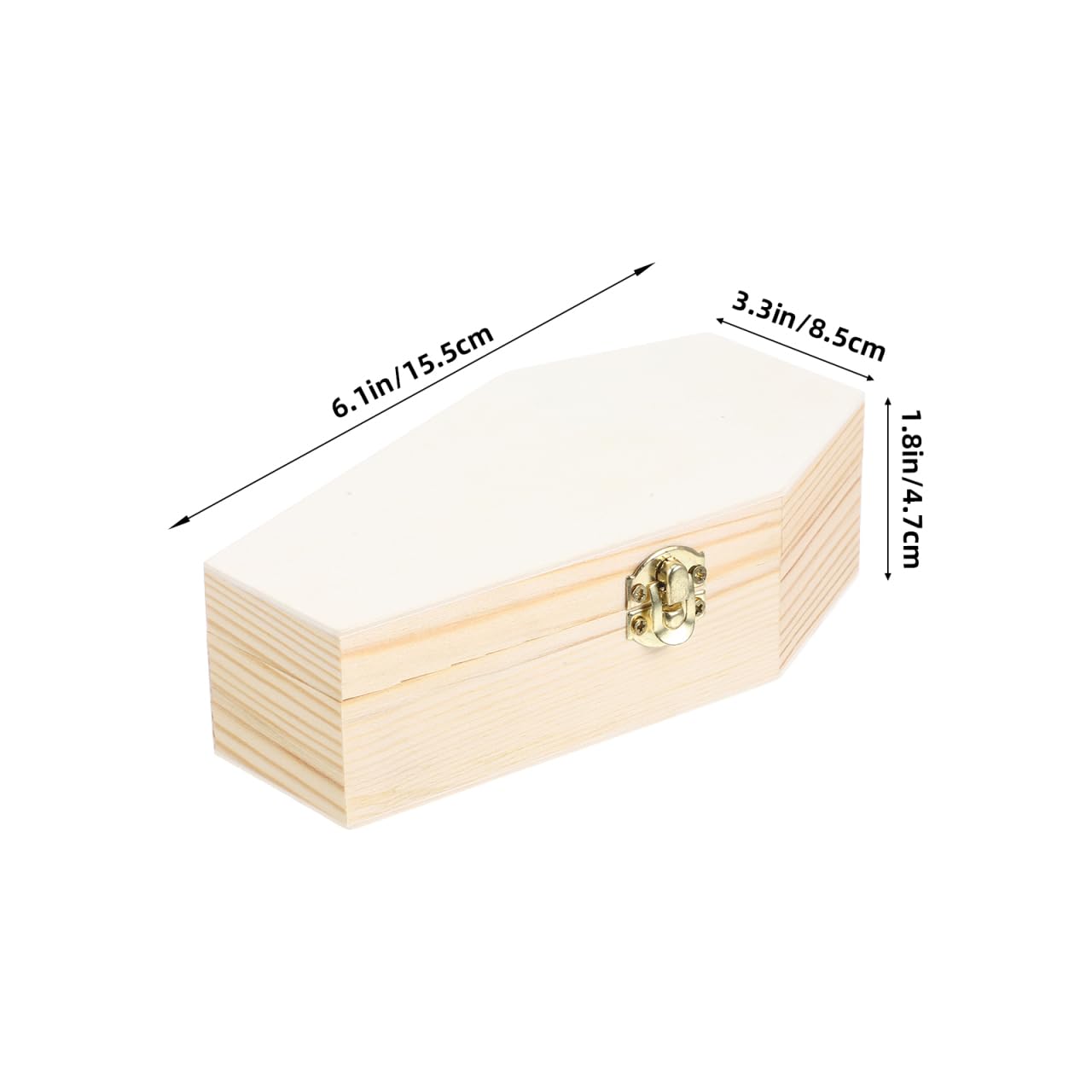 Zerodeko Coffin Shaped Jewelry Box Lightweight Portable Wooden Storage Case Halloween Decorations and Gift Box for Earrings Necklaces and Treats Classic Gothic Design for Home and Parties