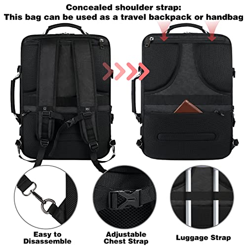 Carry on Backpack, Extra Large 50L Airline Approved TSA Travel Backpacks with 3 Packing Cubes for Women Men, USB Charging ...