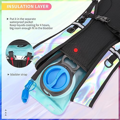 Hydration Backpack, Water Backpack with 2L Hydration Bladder, Rave Backpack Hydration Pack, Festival Essential for Raves, ...