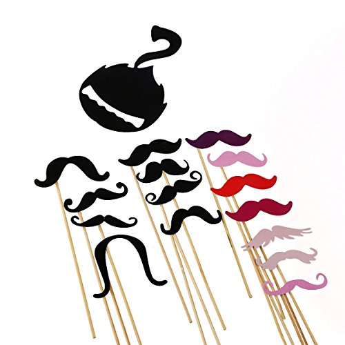 Tinksky Photo Booth Props 60 piece DIY Kit for Wedding Party Reunions Birthdays Photobooth Dress-up Accessories & Party Fa...