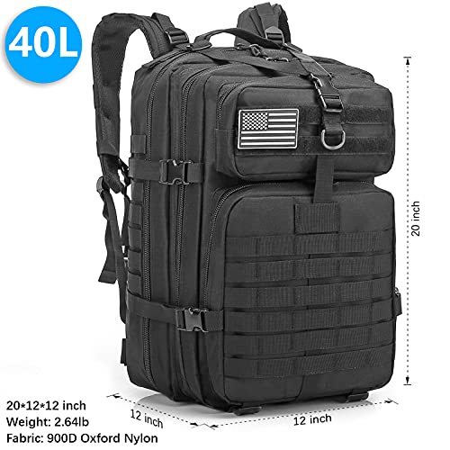 KOOYU 40L Molle Tactical Military Backpack Army Bag Assault Pack Rucksack