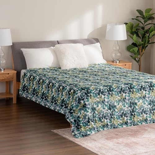 Berkshire Blanket-Classic Heavyweight Soft Printed VelvetLoft® Plush Warm Blanket, Twin Size Soft Fuzzy Blanket for Couch ...