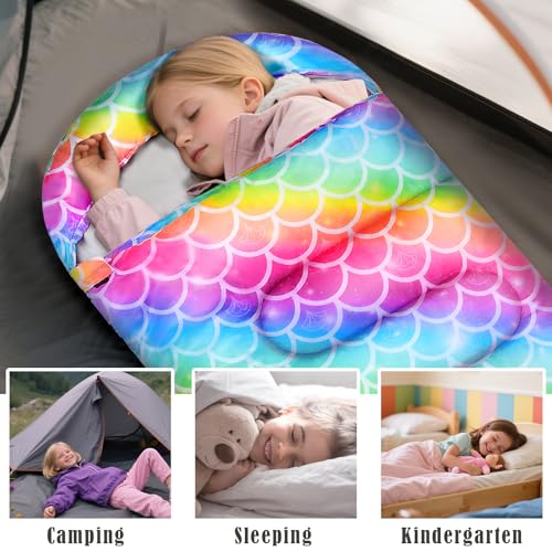 Ausletie Camping Sleeping Bag for Kids Girls Boys,3 Season Warm Sleeping Bag Waterproof Portable for Outdoors Traveling,Ca...