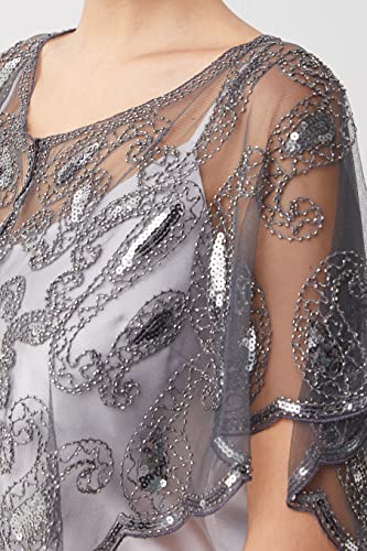 BABEYOND 1920s Shawl Wraps Sequin Beaded Evening Cape Bridal Shawl Bolero Flapper Cover Up