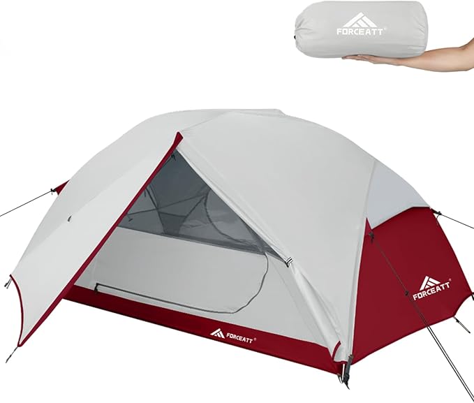 Forceatt Tent for 2 and 3 Person is Waterproof and Windproof, Camping Tent for 3 to 4 Seasons,Lightweight Aluminum Pole Ba...