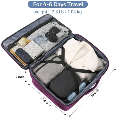 MATEIN Large Purple Travel Backpack, Water Resistant Airplane Backpack for Women, Expandable Casual Daypack for Work, Inte...
