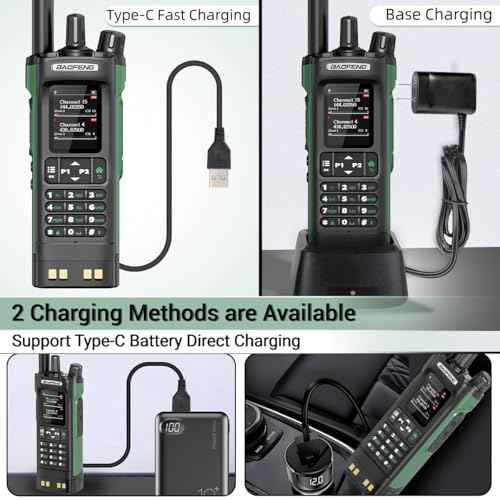 Ham Radio BAOFENG DM32 DMR Radio Handheld Rechargeable Walkie Talkies Long Range DM32UV 5RM Two Way Radio NOAA Weather Radio with GPS, Copy Frequency 2500mAh Battery USB-C Charging with Radio Holster
