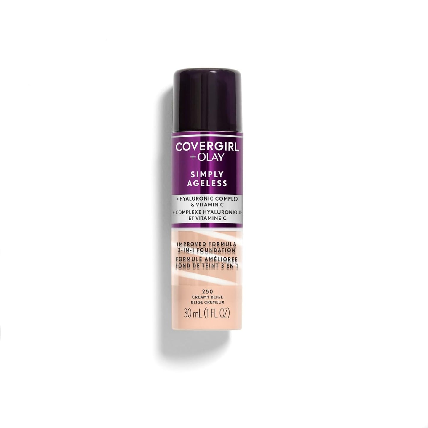 COVERGIRL & Olay Simply Ageless 3-in-1 Liquid Foundation, Creamy Beige, 1 Fl Oz (Pack of 1)