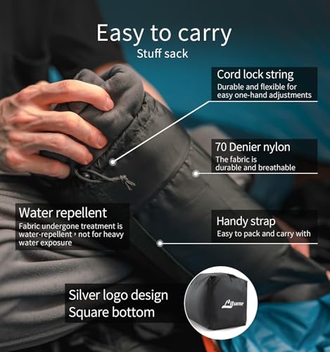 Litume All Season Fleece Sleeping Bag Liner Adds Up to 27°F/ 15°C, Lightweight Mummy Sleeping Sack for Cold Weather and Wi...